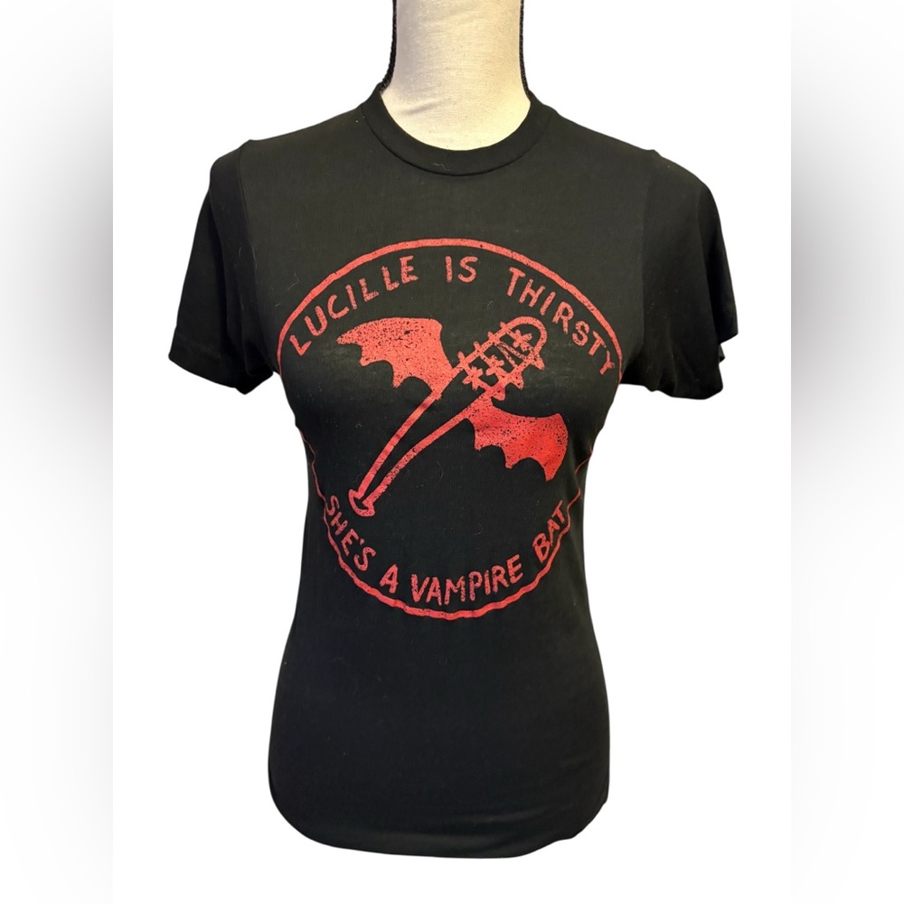 The Walking Dead Black T-Shirt with Red Graphic Print Sz S